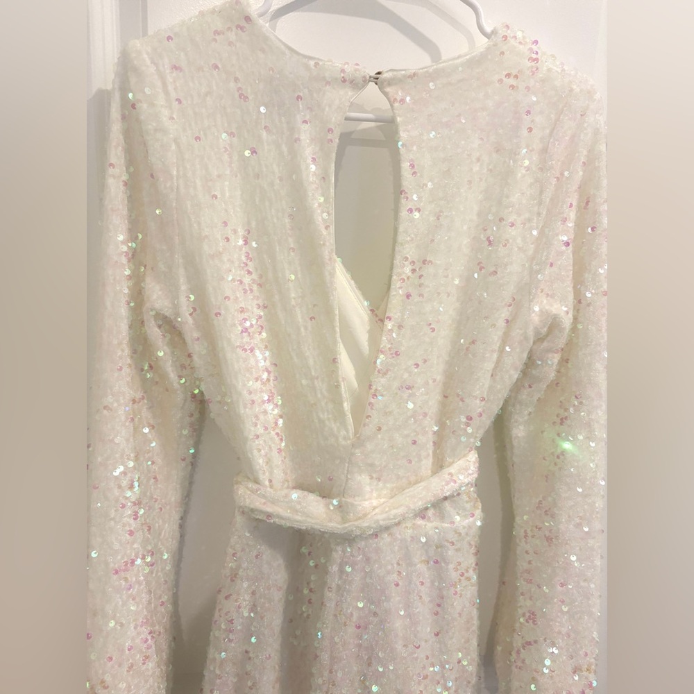 Show Me Your Mumu - Love on the Dance Floor White Sequin Romper, Size Large - Picture 12 of 16